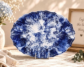 Matceramica Portugal Blue Floral Serving Platter – Portuguese Ceramic Oval Platter