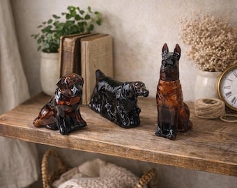 Ensemble de carafes pour chien Avon, berger allemand, labrador, setter, bouteilles en verre ambré, lot de 3