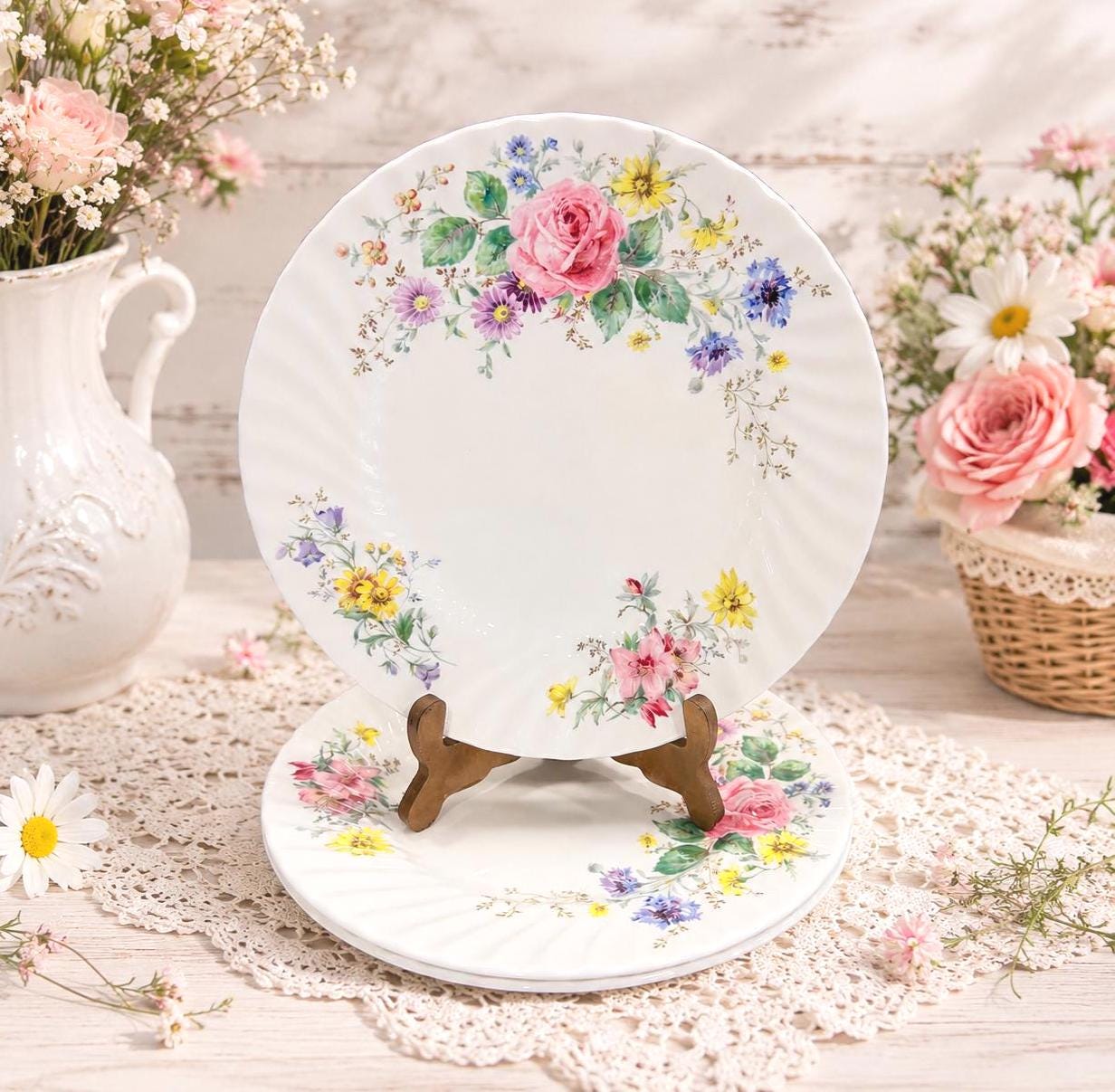 English Rose Dinner Set - Etsy