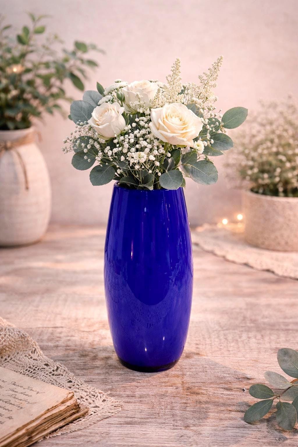 Murano Glass Vase Blue Cobalt - Etsy