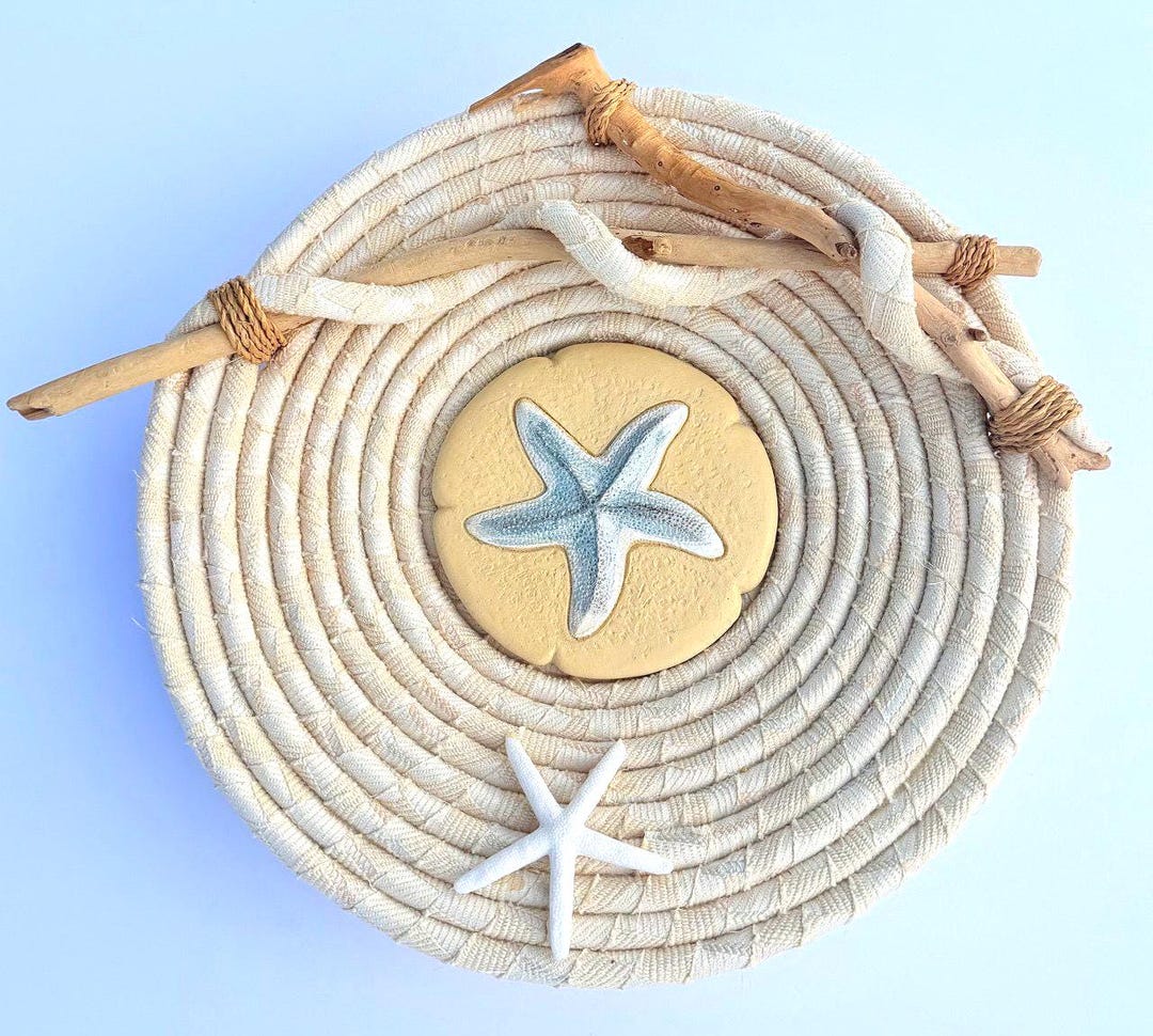 Handmade Coastal Rope Wall Decor Starfish Driftwood Beach House ...