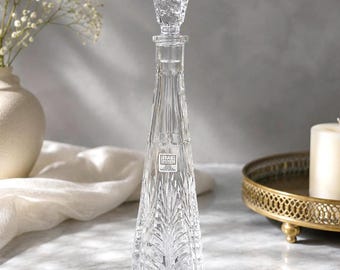 Carafe en cristal Fifth Avenue, Pologne, bouchon en cristal taillé lourd vintage