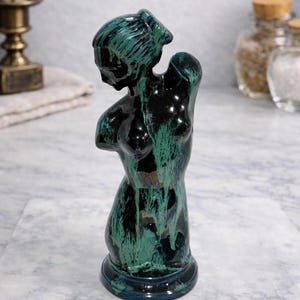 Vintage Ceramic Female Sculpture • Hand Glazed Art Pottery Figurine • Signed Studio Figurative Art 15.25”