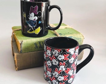 Disney Mickey Mouse Tassen Set - Schwarze Keramik, Sammlerstück
