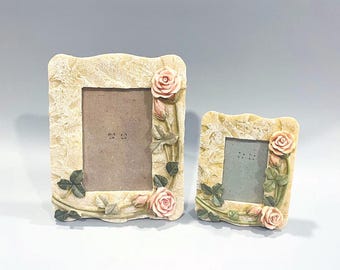 Vintage Rose Photo Frames - Shabby Chic Resin Set