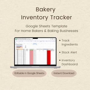 Bäckerei Bestands-Tracker Google Sheet Vorlage (Digitaler Download)