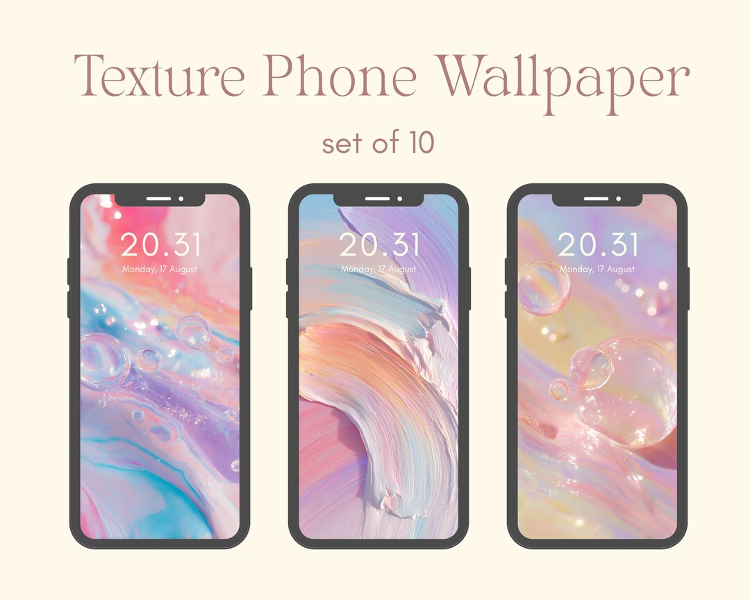 IPhone Wallpaper Set, Pastel Texture Phone Backgrounds, High Resolution