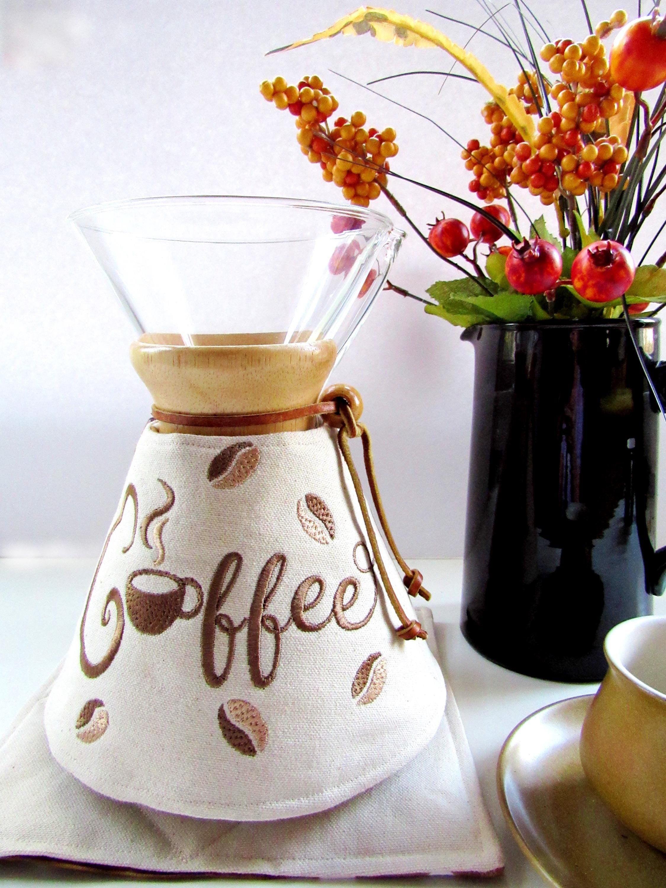 Handcrafted Chemex Cozy Set: Coffee Embroidery Your Size Made to Order -  Etsy