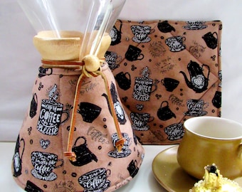 Chemex Cozy Set-Coffee Motif Design - Made to Order Your size