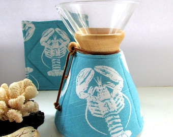 Lobster Chemex Cozy Set-Aqua-Your size/style made to order