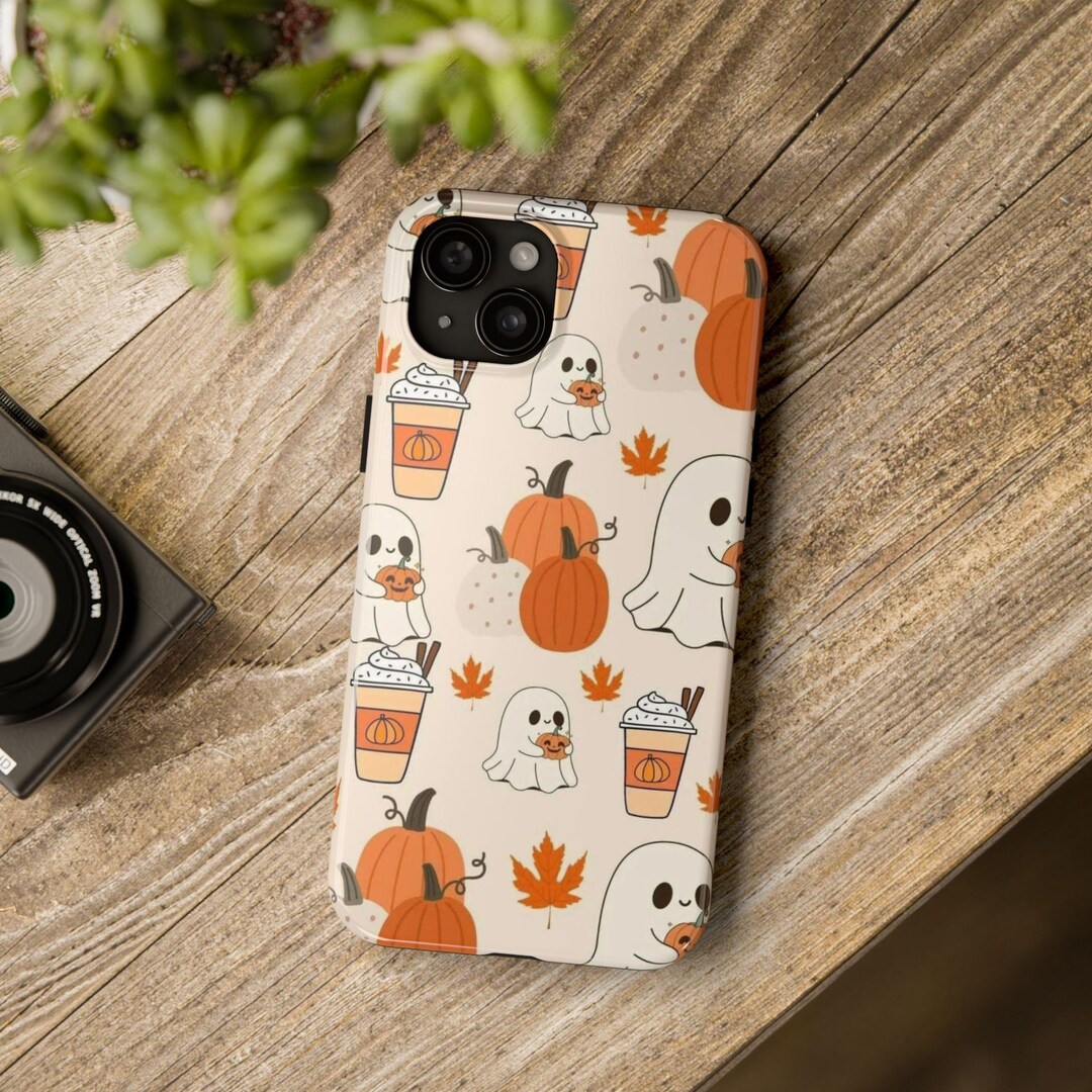 Cute Halloween Ghost Pumpkin Spice Phone Case – Autumn Coffee Fall ...