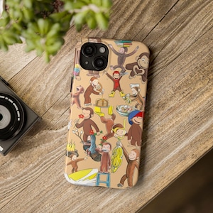 Curious George Phone Case, Cute Cartoon iPhone Cover, Curious George Wallpaper Case, Fun Gift for Kids & Girls, Vibrant Protective Case