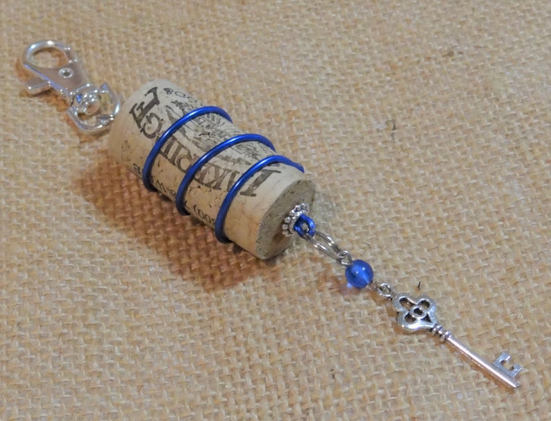 Wine Cork Skeleton Key Purse Charm Key Chain Bag Tote Back Etsy