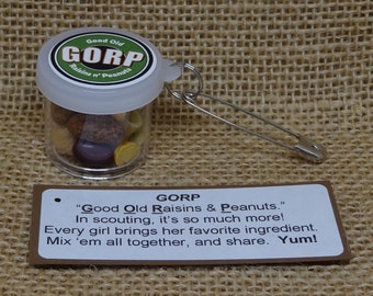 Set of Ten (10) GORP Good Old Raisins & Peanuts Trail Mix Camp Snack Scout SWAP or Craft Kits