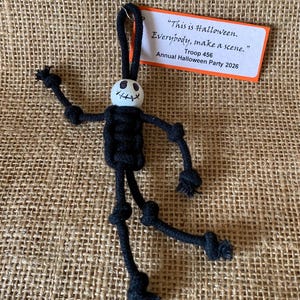 Set of Ten (10) Macramé Skeleton Halloween Scout DIY SWAP or Craft Kits