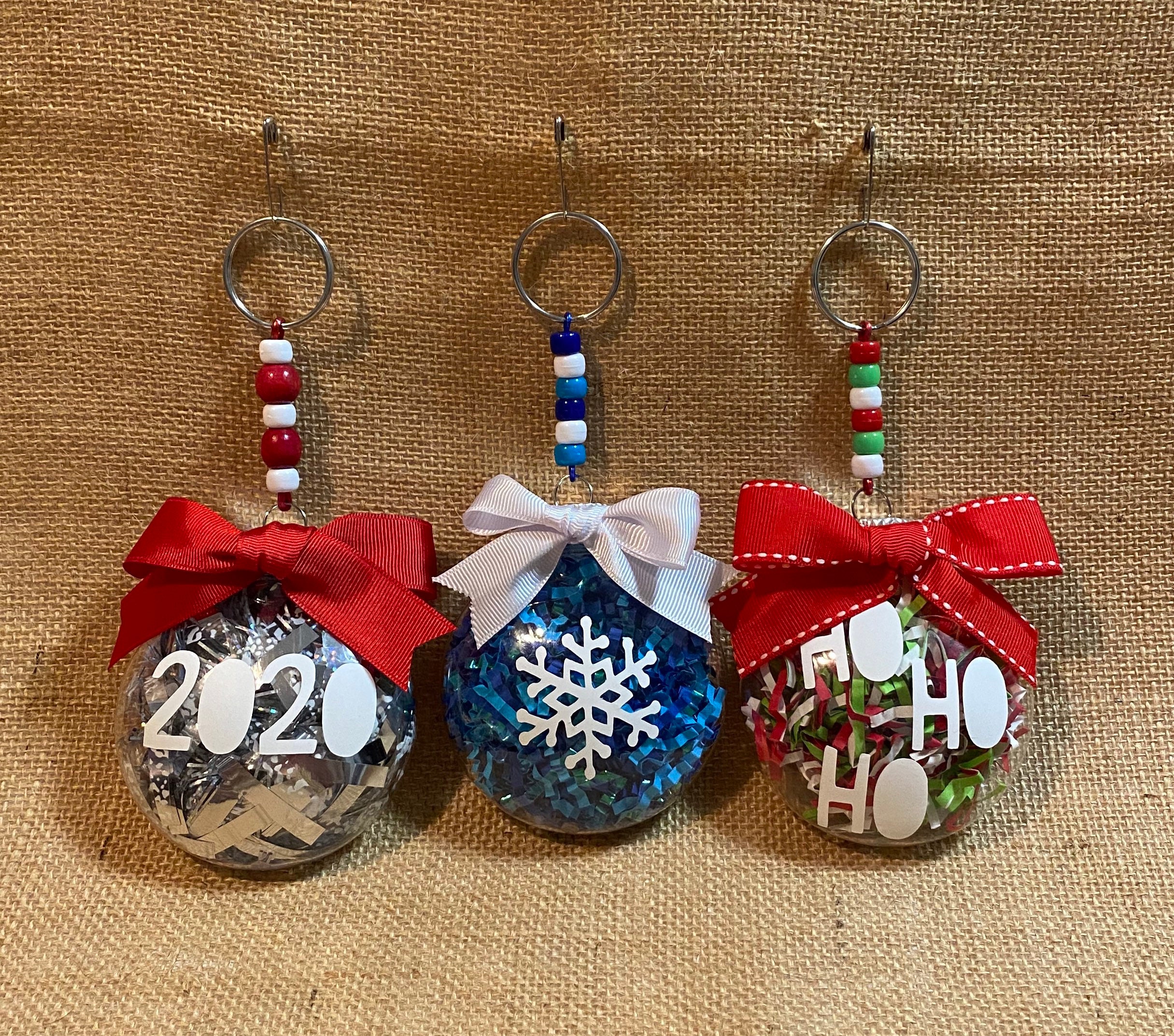 Winter Snowflake Santa Ho Ho Ho Christmas Ornament Diy Etsy