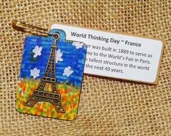 Set of Ten (10) FRANCE French Eiffel Tower Scout SWAP or Craft Kits
