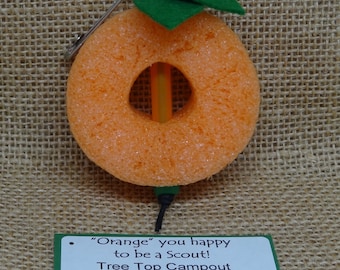 Set of Ten (10) Orange You Happy to Be a Scout? SWAP or Craft Kits