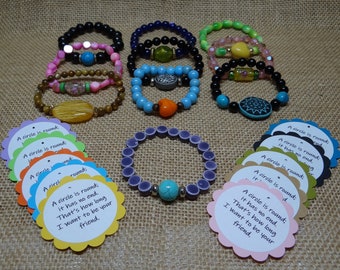 Set of Five (5) SURPRISE MYSTERY Repurposed Upcycled Beaded Friendship Bracelet Scout Craft Kits