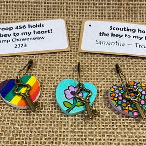 Set of Ten (10) Key to My Heart DIY Scout SWAP or Craft Kits