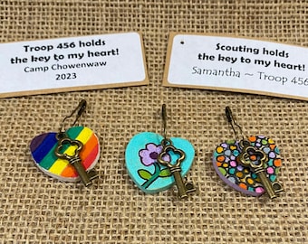 Set of Ten (10) Key to My Heart DIY Scout SWAP or Craft Kits