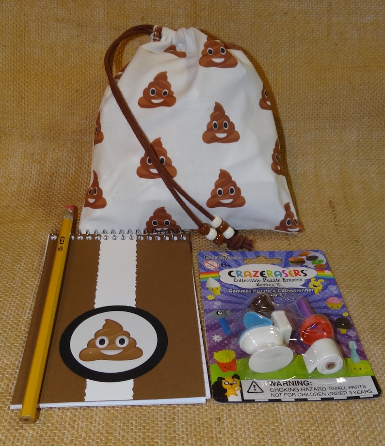 Poop Emoji Party Favor Goodie Bag Gift Toliet Paper Plunger Etsy