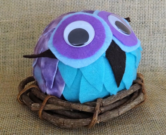 Cojín Con Estampado De Lechuza Niños Craft Kit Kit de tejido púrpura tema Fácil de Coser Craft Kit!