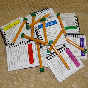 Monopoly Property Card Notebooks Journals Pencil House Toppers Upcycled Repurposed Stationary Set Gifts Birthday Party Favors Wedding Favors