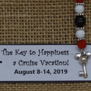 Set of Ten (10) Mouse Ears Key Charm Vacation Cruise Fish Extender SWAP Craft Kits