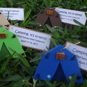 Set of Ten (10) Camping, It's in-tents! Scout SWAP or Craft Kits