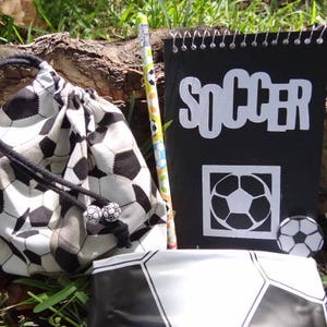 Goal! Soccer Party Favor Birthday Homemade Gift Bag Notebook Pencil Eraser Inflatable