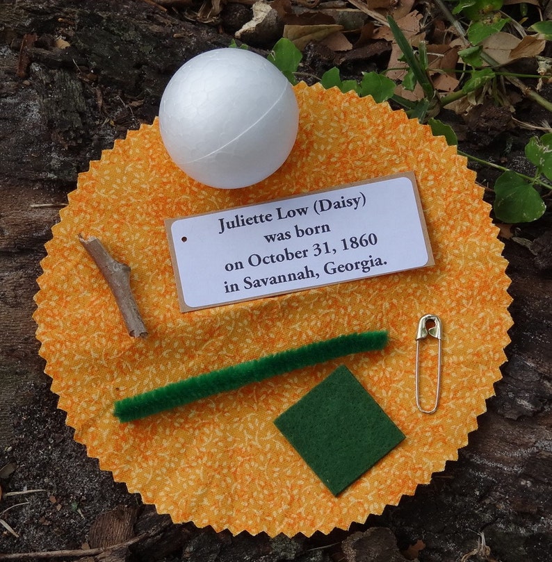 Set of 10 Juliette Gordon Low Halloween Birthday Pumpkin Scout SWAP or Craft Kits image 3