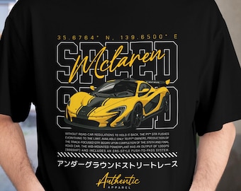 McLaren P1 GTR T-Shirt, Race Car Graphic Tee