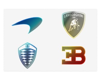 Pegatinas holográficas con el logotipo de hipercoches - Calcomanías para entusiastas de los coches