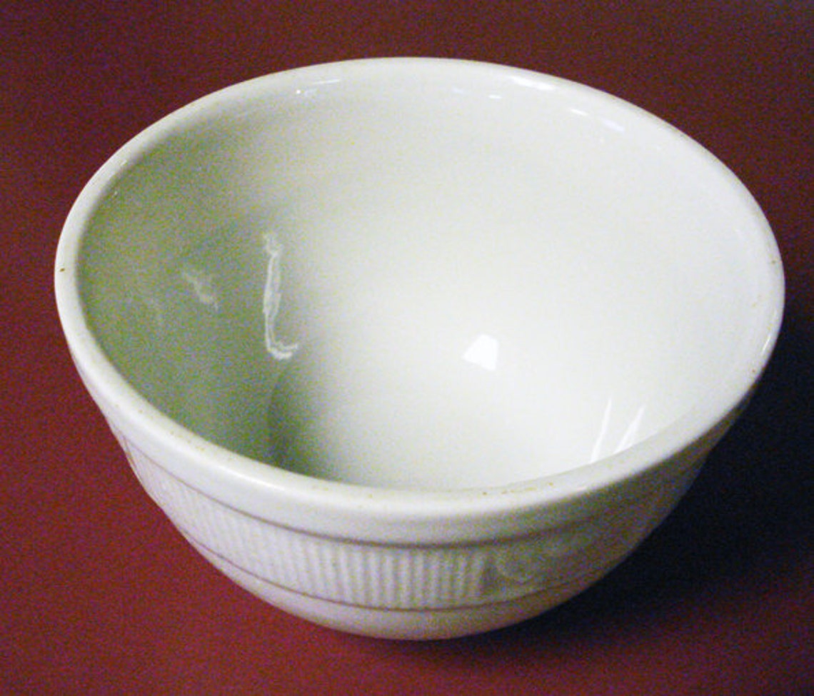 Vintage White Hall Pottery Bowl Etsy