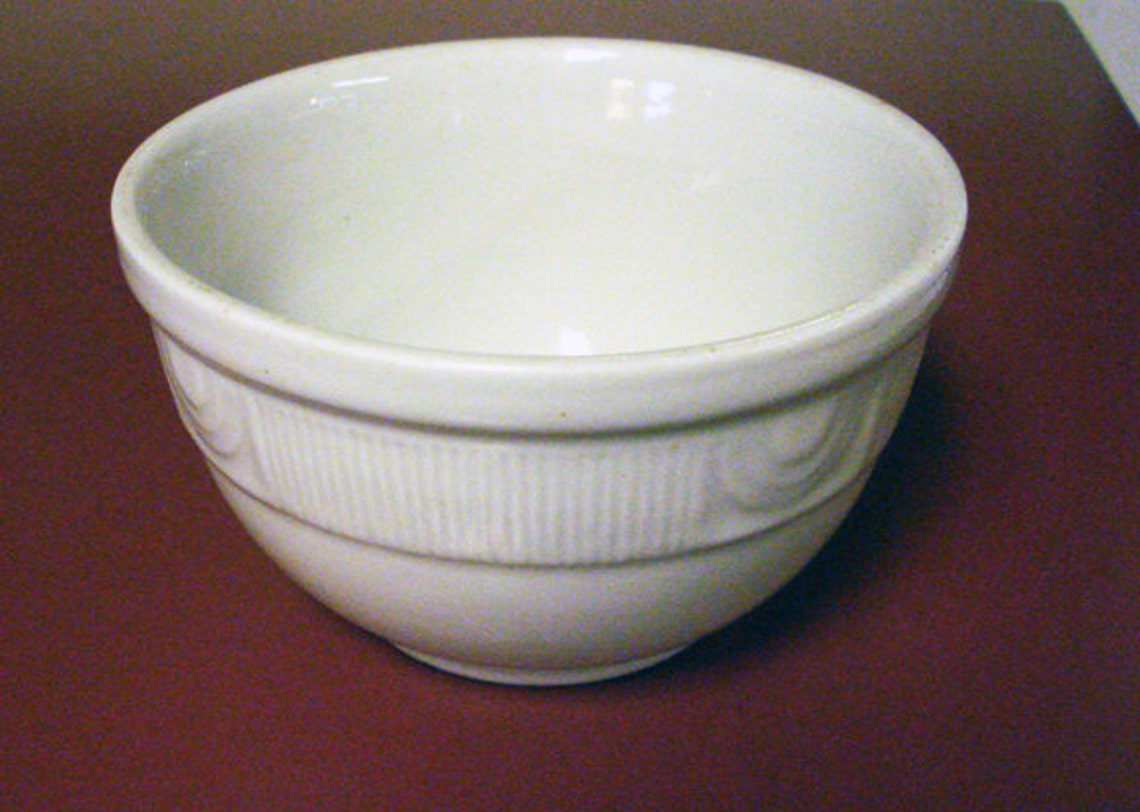 Vintage White Hall Pottery Bowl Etsy