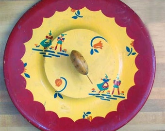 SALE Vintage 1950s Painted Funky Serving Tray