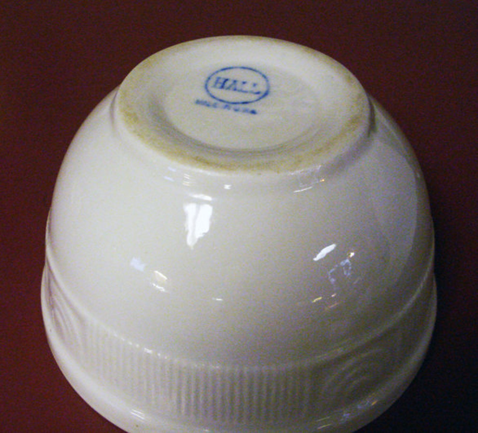 Vintage White Hall Pottery Bowl Etsy