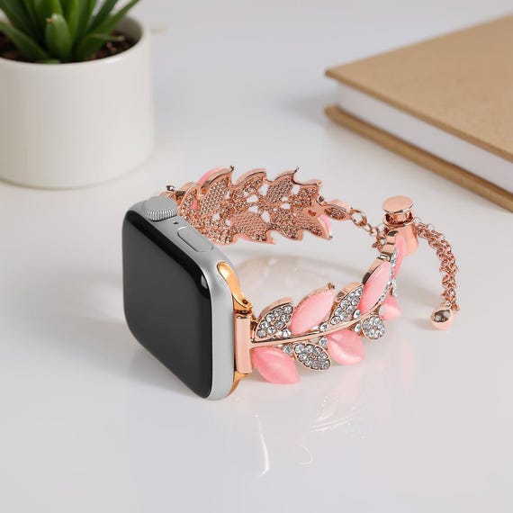 NEW Rose Gold Bling Sparkle Apple Watch Band 42mm rose gold bling lab Diamond Apple Watch case plus Apple  main image 3