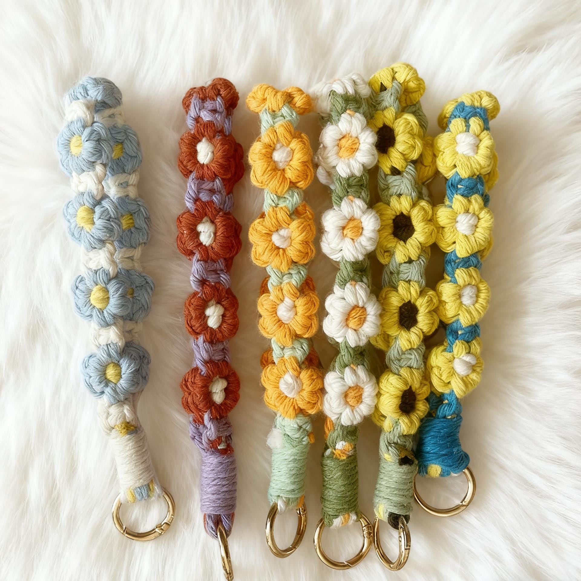 Handmade Crochet Flower Phone Charm: Boho Floral Phone Strap - Etsy