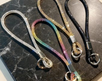 Sparkly Rhinestone Phone Wrist Strap: Glitter Phone Charm