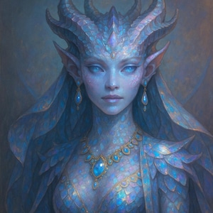 Elemental Dragon Queens – Fantasy Digital Art Print Set (5 Pack)