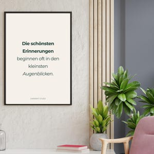 Digital quote poster – The best memories | Quote as PDF A4 A3 A2 | Typography decoration | Mindfulness | Printable wall art