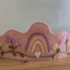 Handmade wool felt birthday and celebration crown