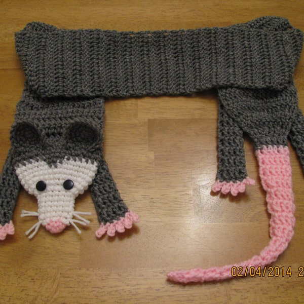 Opossum scarf - crocheted