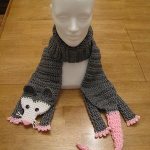 Opossum scarf crocheted image 2