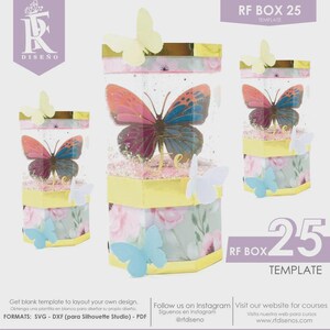 RF BOX 25- Template Digital Box - No incluye el diseño de la foto. Does not include the photo design. Papercraft box / Paper Box / Box Paper