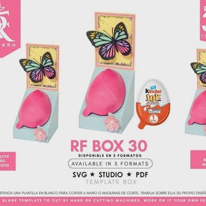 RF BOX 30 - Modello Kinder Joy Egg box - NO incluye diseño de la foto - Plantilla en blanco - Svg - Pdf - Studio