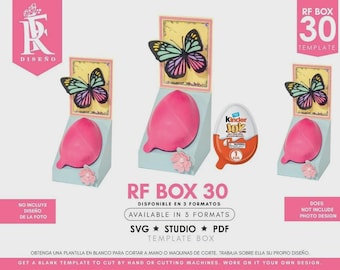 RF BOX 30 - Template Kinder Joy Egg box - NO incluye diseño de la foto - Plantilla em branco - Svg - Pdf - Studio