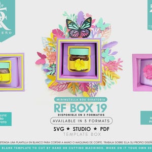 RF BOX 19 - Mini Nutella Box mall - Mini Nutella Giratoria - NO incluye diseño de la foto - Plantilla en blanco - Svg - pdf - studio